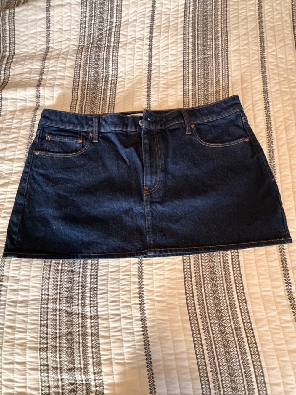 Abercrombie & Fitch Dark Indigo Denim Mini Skirt